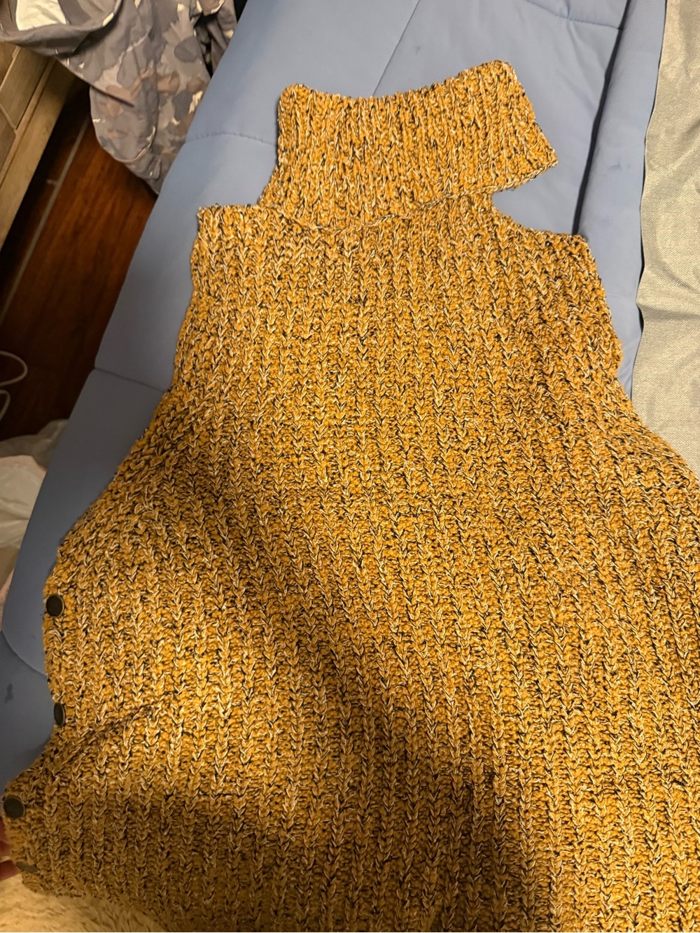 Free People Mustard Yellow Knit Turtleneck Dress